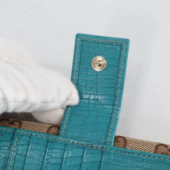 GUCCI Horsebit GG Canvas Wallet Beige Gold 138029 Auth yk19499V - Picture 10 of 16